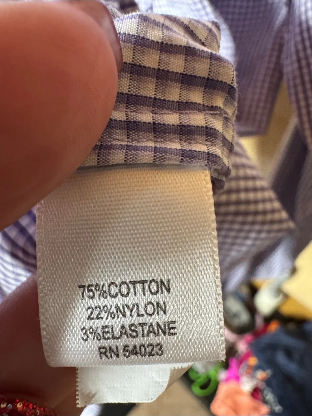 Banana Republic Slim Fit Purple White Micro Check Dress Shirt Medium 15–15.5